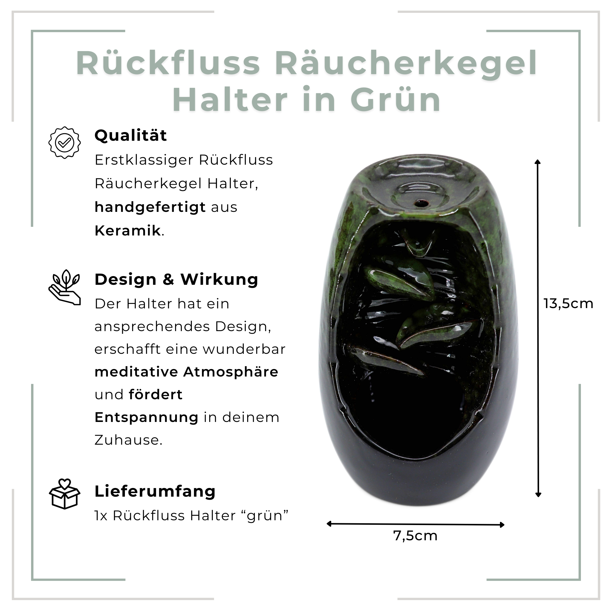 Rückfluss Räucherkegel Halter