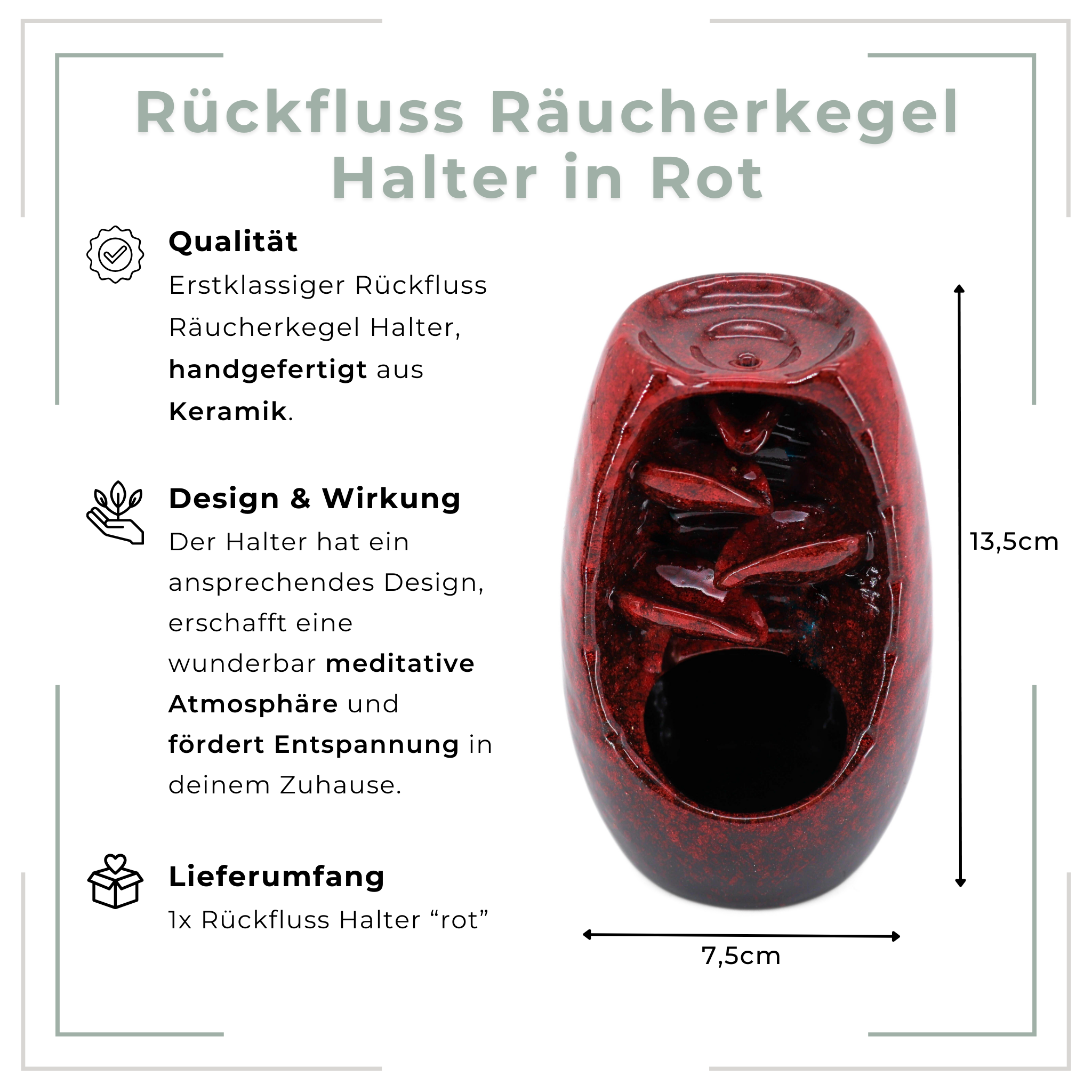 Rückfluss Räucherkegel Halter