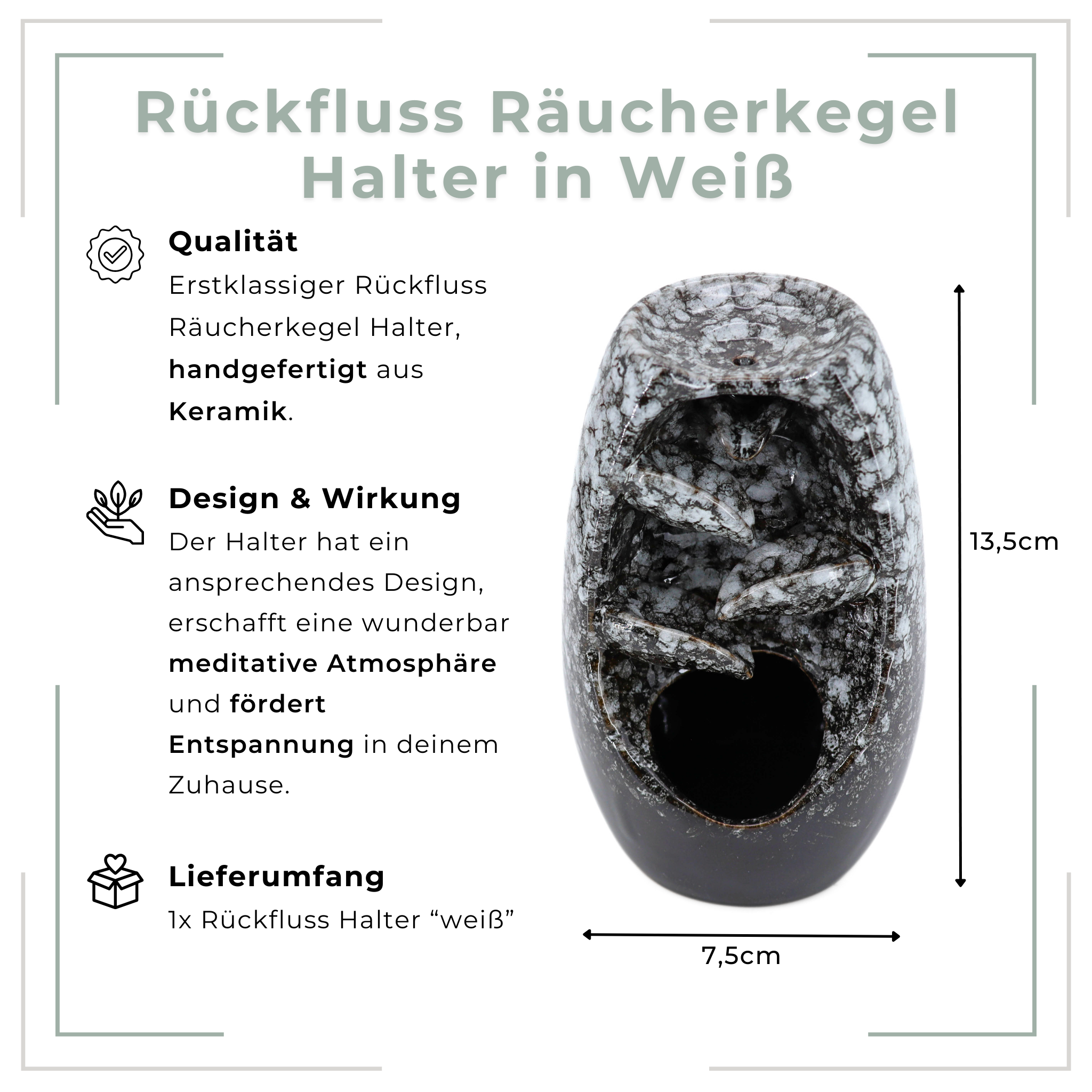 Rückfluss Räucherkegel Halter