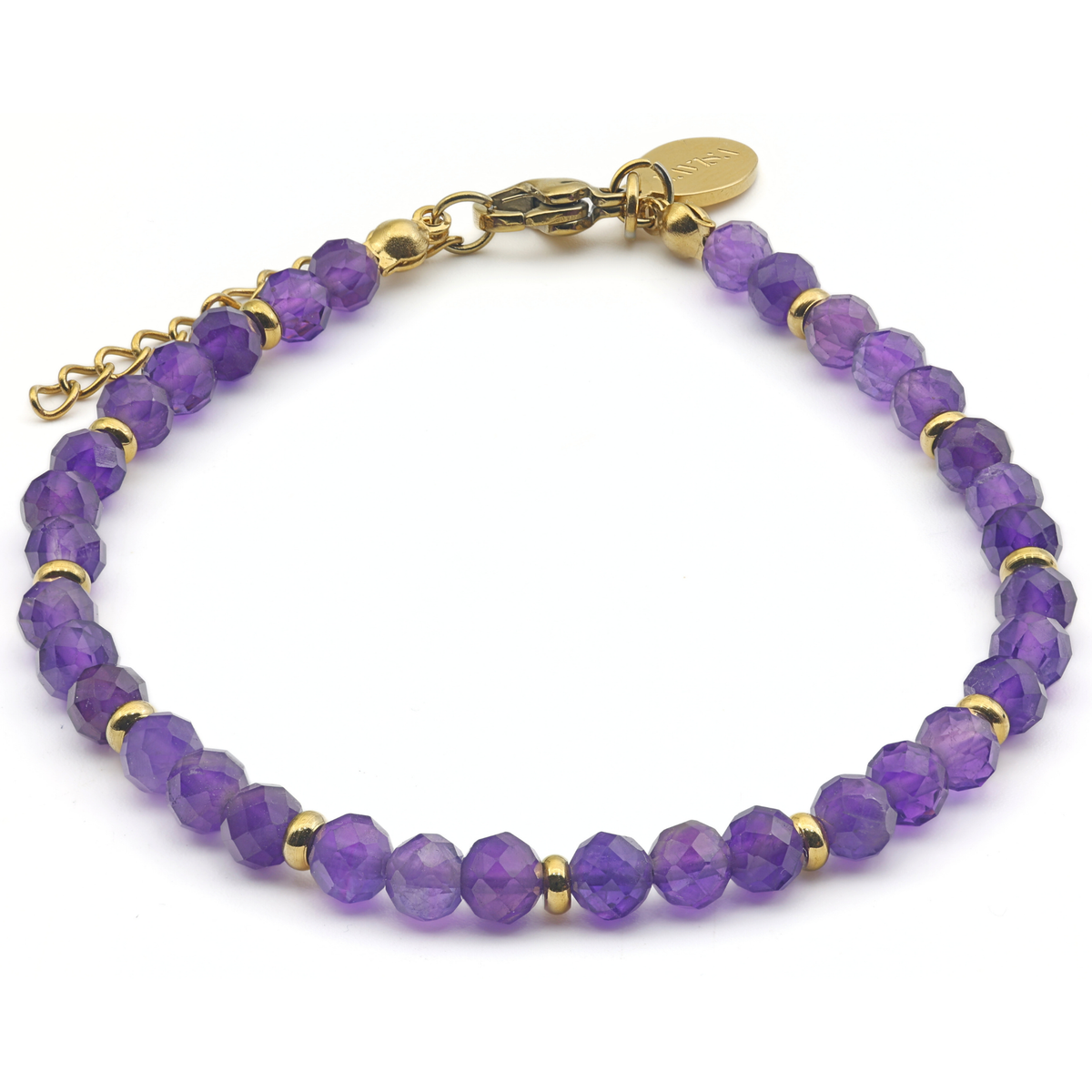 LAVISA Armband Edelstein Armband - 4mm Naturstein Perlen Granat