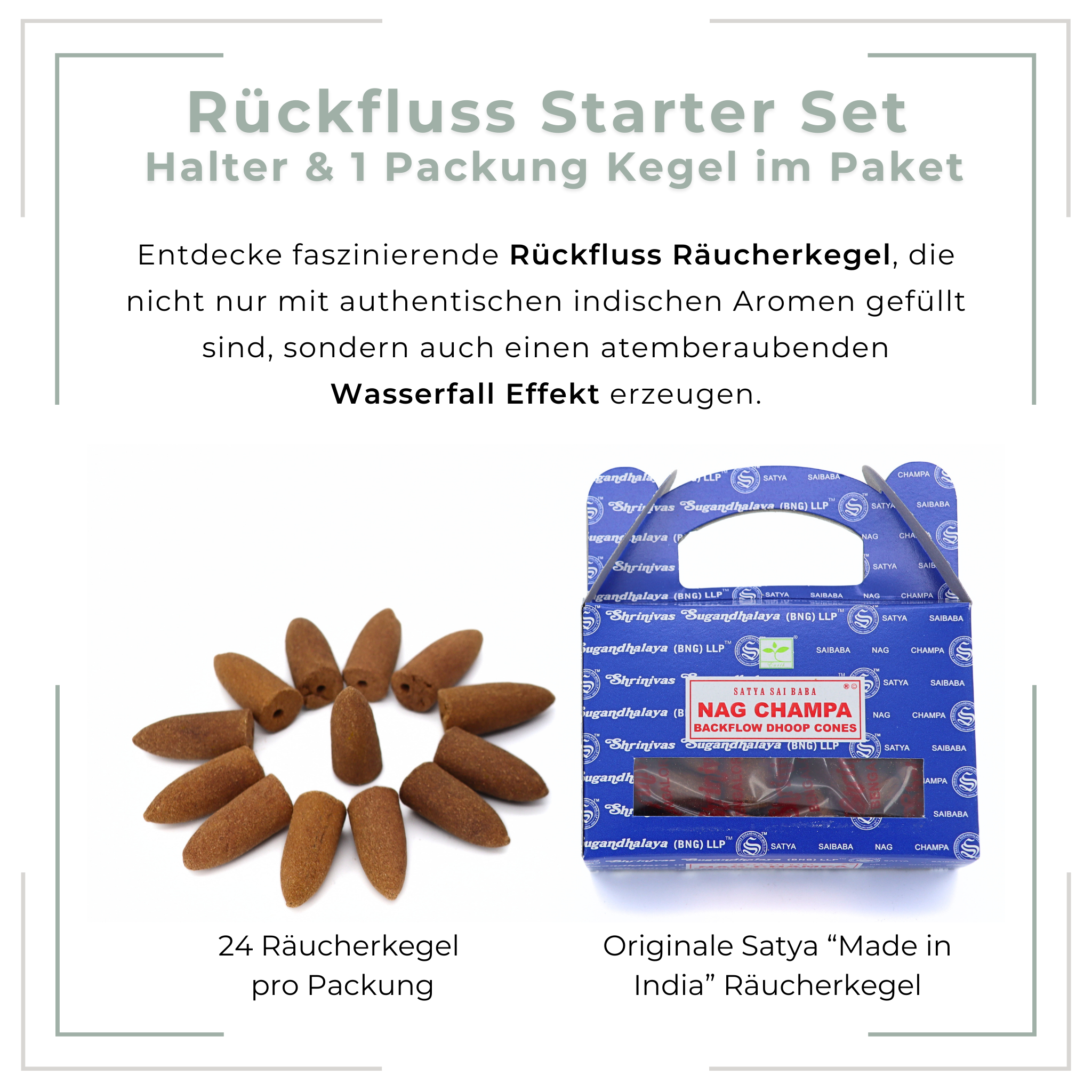 Rückfluss Räucherkegel Starter Set