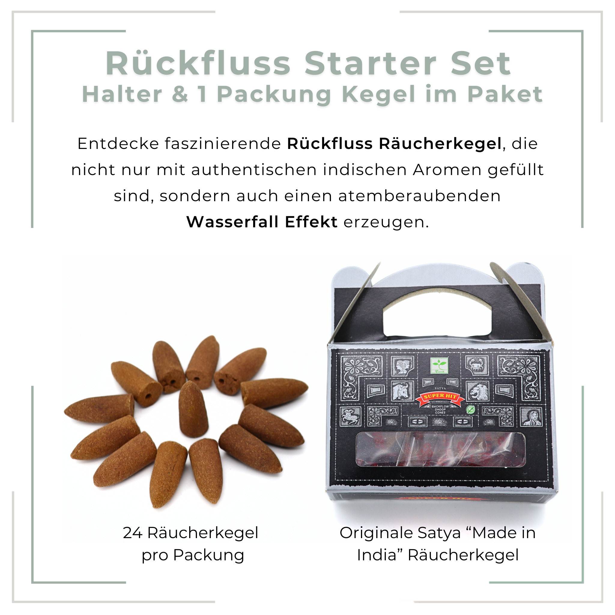 Rückfluss Räucherkegel Starter Set