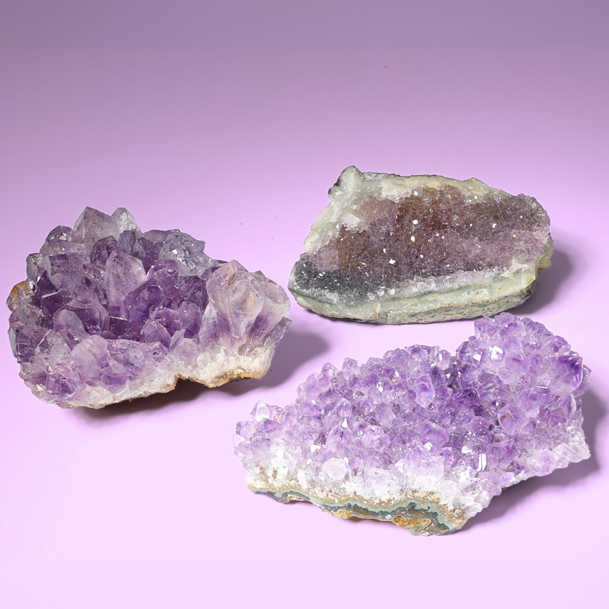 Amethyst Drusen 3er Set